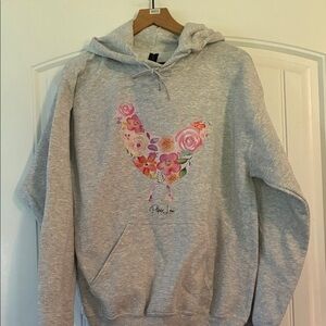Floral Chicken Hoodie Size Medium